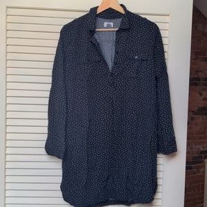 Black and White polkadot Tunic Blouse